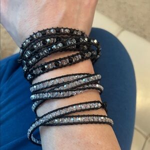 Victoria Emerson Black and Silver Wrap Bracelet